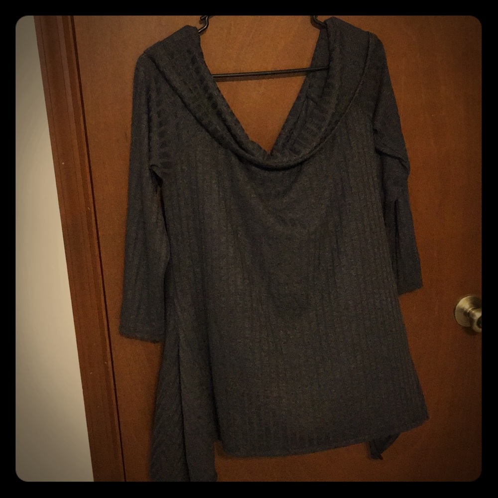Off the shoulder long sleeve sweater